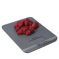 Taylor Small Kitchen Food Scales, Compact Slimline Highly Accurate With Tare Function And Precision, Grey, Weighs 5 Kg Capacity