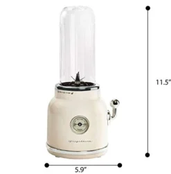 FRIGIDAIRE RIGIDAIRE ESMM100-CREAM Retro Smoothie Maker Blender With Mason Jar, Perfect For Shakes And Smoothies, 300-Watt, Cream