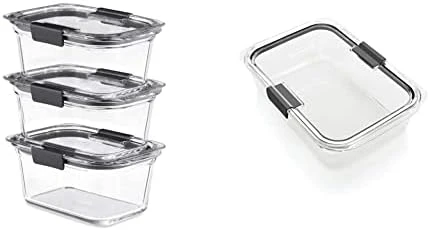 Rubbermaid Brilliance Glass Storage 3.2-Cup Food Containers With Lids, BPA Free And Leak Proof, Medium, Clear, Pack Of 4 2 Rubbermaid Brilliance Glass Storage 3.2-Cup Food Containers With Lids, BPA Free And Leak Proof, Medium, Clear, Pack Of 4 - Image 2