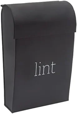 AuldHome Enamelware Lint Holder Bin (Black); Modern Farmhouse Laundry Room Decor -Kitchen Island Sale 31l pE50X7L. AC