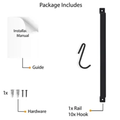 Wallniture Gourmet Kitchen Rail With 10 Hooks, Wall Mounted Wrought Iron Hanging Utensil Holder Rack With Black 17 Inch -Kitchen Island Sale 31l4FmPXXpL