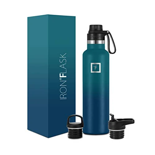 Ports Water Bottle - 24 Oz, 3 Lids (Spout Lid), Leak Proof, Vacuum Insulated Stainless Steel, Hot Cold, Double Walled, Thermo Mug, Standard Metal Canteen 1 Ports Water Bottle - 24 Oz, 3 Lids (Spout Lid), Leak Proof, Vacuum Insulated Stainless Steel, Hot Cold, Double Walled, Thermo Mug, Standard Metal Canteen