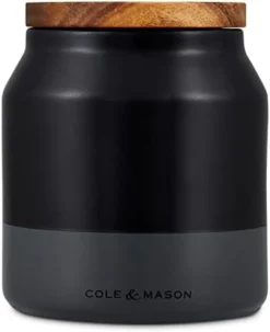 Cole & Mason H822140 Linton Black/Grey Utensil Pot Holder | Kitchen Organisation, Utensils Storage Jar | Ceramic | (H) 160 Mm X (D) 120 Mm | 2 Year Guarantee -Kitchen Island Sale 31nD8tQm6HL. AC