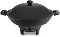 EW-306 Electric Wok With Tempered Glass Lid Easy Clean Nonstick, Cooking Chopsticks, Tempura And Steaming Racks, Professional Model, Black 8 EW-306 Electric Wok With Tempered Glass Lid Easy Clean Nonstick, Cooking Chopsticks, Tempura And Steaming Racks, Professional Model, Black -Kitchen Island Sale 31nqG QC VL. AC