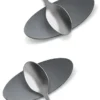 Carrotez Small Silicone Coffee Spoon Rest 2 Pcs (0.2" X 1.6" X 3.74"), Spoon Holder Flexible Almond-Shaped For Next To Coffee Maker - Kitchen Utensil Rest, Deep Grey