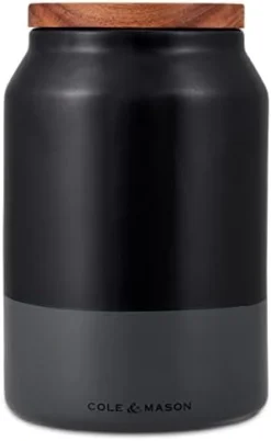 Cole & Mason H822140 Linton Black/Grey Utensil Pot Holder | Kitchen Organisation, Utensils Storage Jar | Ceramic | (H) 160 Mm X (D) 120 Mm | 2 Year Guarantee -Kitchen Island Sale 31oRO5pqJvL. AC