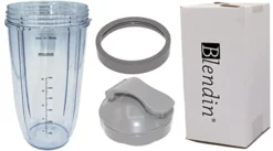 Blendin 32 Ounce Large Cup With Flip Top To-Go Lid And Jar Lip Ring, Compatible With Nutribullet 600W, 900W, NB-101B, NB-101S, NB-201, NBR-0601, NBR-1201, NB9-1301, 900 Pro Series Blenders -Kitchen Island Sale 31od6H7aESL
