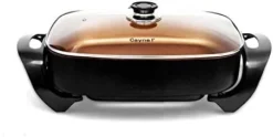 Aynel Professional Non-stick Copper Electric Skillet Jumbo, Deep Dish With Tempered Glass Vented Lid, Upgrade Thermostat, 16”x 12”x 3.15”- 8 Quart, Copper (Copper) 11 Aynel Professional Non-stick Copper Electric Skillet Jumbo, Deep Dish With Tempered Glass Vented Lid, Upgrade Thermostat, 16”x 12”x 3.15”- 8 Quart, Copper (Copper) -Kitchen Island Sale 31ooMmN6IgL. AC