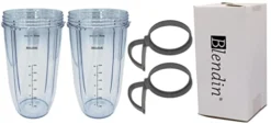 Blendin Replacement 32 Ounce Huge Cup Jar With Handled Lip Ring, Compatible With Nutribullet 600W, 900W, NB-101B, NB-101S, NB-201, NBR-0601, NBR-1201, NB9-1301, 900 Pro Series Blenders, 2 Pack -Kitchen Island Sale 31pAxIJ1PoL