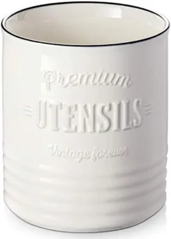 Kitchen Utensil Holder, 7.2″ Extra-Large Ceramic Stable Utensil Caddy, Rustic Cooking Utensil Crock For Farmhouse Kitchen Décor With Countertop-Protection Cork Bottom, Counter Utensil Organizer -Kitchen Island Sale 31pzO7yVxML. AC