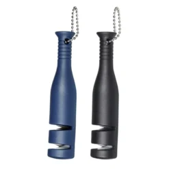 2 Pack Portable Knife Sharpener, 2-Step Thick & Fine Mini Pocket Knife Sharpening Tool, Manual Knife Sharpener, Blue & Black