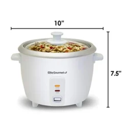 Cuisine ERC006 Electric Rice Cooker With Automatic Keep Warm Makes Soups, Stews, Grains, Hot Cereals, White, 6 Cups Cooked (3 Cups Uncooked -Kitchen Island Sale 31rQspHuzML 1