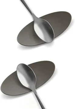 Carrotez Small Silicone Coffee Spoon Rest 2 Pcs (0.2" X 1.6" X 3.74"), Spoon Holder Flexible Almond-Shaped For Next To Coffee Maker - Kitchen Utensil Rest, Deep Grey -Kitchen Island Sale 31soqs9sSfL. AC