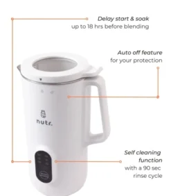 UTR Machine Automatic Nut Milk Maker, Homemade Almond, Oat, Coconut, Soy, Or Plant Based Milks And Non Dairy Beverages, Boil And Blend Single Servings, Stainless Steel, Self-Cleaning, White -Kitchen Island Sale 31tM1BWGt0L