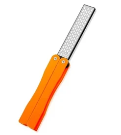 Diamond Knife Sharpener Pocket Sharpening Stone #400/600 Double Sides Folding Portable Orange - 1pcs