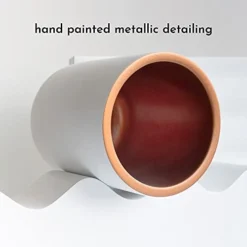 White Ceramic Utensil Holder With Interior Copper Finish - Stylish, Sturdy And Large Spatula Holder For Rose Gold Kitchen Accessories & Copper Kitchen Accessories - Utensil Holder For Kitchen Counter -Kitchen Island Sale 31uvNdHZGBL