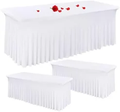 3 Pack Stretch Tablecloth Spandex Table Skirts For Rectangle Tables Washable Wrinkle Resistant Table Covers 6ft And Fitted Table Skirts For Tradeshows,Banquets Or Restaurants,Parties,Events (Black) -Kitchen Island Sale 31vIlfEE9WL. AC