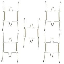 5Pcs 6-Inch Small Invisible Plate Wire Hanger Wall Holders With Protective Rubber Cover For 5" To 7" Decorative Tray