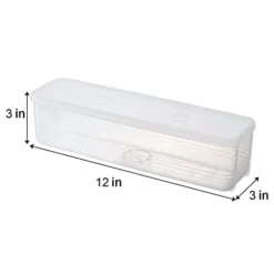 Set Of 6 Pasta Storage Containers With Lid, Airtight Spaghetti Noodle Holder Rectangular Chopstick Storage Box Sealed Noodle Canisters For Refrigerator, Kitchen Pantry, 3 X 12 X 3 Inches