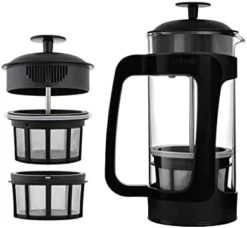 - P3 French Press - Double Micro-Filtered Coffee And Tea Maker, Grit-Free And Bitterness-Free Brews, Durable Stainless Steel Frame, Ideal For Loose Tea And Coffee Grounds - (Black, 32 Oz) -Kitchen Island Sale 31wUrqh43VS. AC