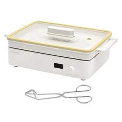 Dr.HOWS Shabu Shabu Hotpot, Barbecue And Grill Cookware Set - Doran Doran Multi Cooker YELLOW With Young Stain SIMPLE Triangle Wire Tongs For Party, Family And Friend Gathering