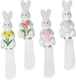 4-Piece Hand Painted Resin Handle With Stainless Steel Blade Cheese Spreader/Butter Spreader Knife, Assorted (Mahjong) -Kitchen Island Sale 31wt1w0vf8L. AC