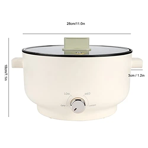 Electric Hot Pot, 3 Gear Knob Uniform Heating Hot Pot, Multifunctional Evenly Heated Cooking Pot For Dormitory Apartments Small Households (US 110V) 2 Electric Hot Pot, 3 Gear Knob Uniform Heating Hot Pot, Multifunctional Evenly Heated Cooking Pot For Dormitory Apartments Small Households (US 110V) - Image 2