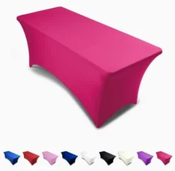 Black 6ft Tablecloth Rectangular Spandex Linen - Table Cloth Fitted Cover For 6 Foot Folding Table, Wedding Linens Banquet Cloths Rectangle Covers -Kitchen Island Sale 31x4QU F2ML. AC