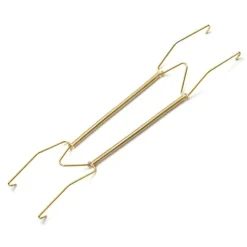 Bettomshin 1PCS Plate Hanger 15.98" W Type Stainless Steel Plate Hangers Invisible Wall Hooks For Walls Compatible Decorative Plates Hooks Dish Diaplay Holder Golden