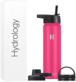 Ydrology Sport Water Bottle 3 LIDS (Straw Lid & Spout Lid) | Double Wall Vacuum Insulated Stainless Steel Wide Mouth | Sports Hot & Cold Leak Proof Sweat Free Thermos (32 Oz, Black) -Kitchen Island Sale 31xhd1QcFIL. AC