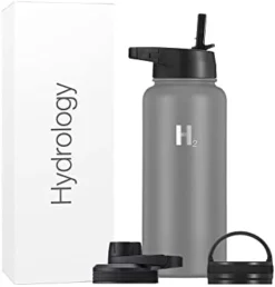 Ydrology Sport Water Bottle 3 LIDS (Straw Lid & Spout Lid) | Double Wall Vacuum Insulated Stainless Steel Wide Mouth | Sports Hot & Cold Leak Proof Sweat Free Thermos (32 Oz, Black) -Kitchen Island Sale 31yiJuAbNLL. AC