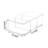 2 Pack Clear Plastic Packet Storage Organizer 11" X 6" X 3.5", 3 Divided Sections Pantry Organizer, Holder For Snacks, Soups, Seasoning Packets