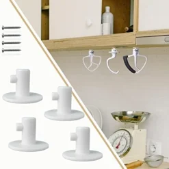 WishLotus 4 Pcs Stand Mixer Holders, Kitchen Storage Organizer With Screw-In Or Adhesive Tape Mixer Attachments Organizer For Storaging Mixer Accessories Tools (4) -Kitchen Island Sale 41 0rn8aUOL. AC