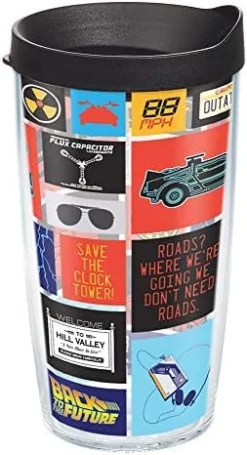 Tervis Triple Walled Back To The Future Insulated Tumbler Cup Keeps Drinks Cold & Hot, 20oz - Stainless Steel, Pattern -Kitchen Island Sale 41 3Bje0CDL. AC