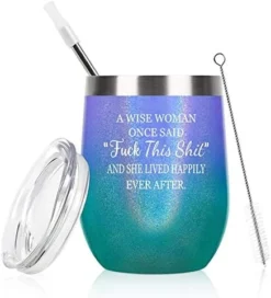 A Wise Woman Once Said Wine Tumbler For Women, Stainless Steel Wine Tumbler For Friends Coworker Divorce Retirement, 12 Oz Insulated Tumbler With Lid And Straw, Rose Gold -Kitchen Island Sale 41 8CR1pXNL. AC