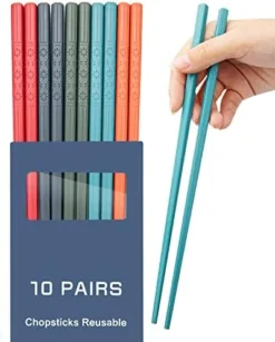 5 Pairs Reusable Chopsticks Dishwasher Safe,9.5 Inch Fiberglass Chopsticks Set, Japanese Chinese Korean Chopsticks For Food, Non-Slip, Easy To Use (Black Chopsticks) -Kitchen Island Sale 41 QAE9unbL. AC