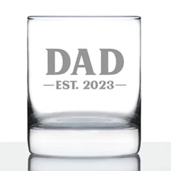 Dad Est 2023 - New Father Whiskey Rocks Glass Gift For First Time Parents - Bold 10.25 Oz Glasses -Kitchen Island Sale 41 b3WsGLHL