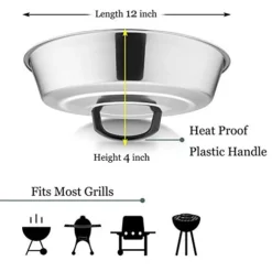 Cheese Melting Dome Set Of 2, 12 Inch Round Basting Cover Metal Steam Cover, Stainless Steel Griddle Accessories For Flat Top Grill/Outdoor BBQ/Kitchen Cooking