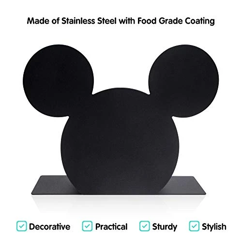 Inex Mickey Mouse Head Stainless Steel Napkin Holder Stand For Kitchen Table Party (Black) 2 Inex Mickey Mouse Head Stainless Steel Napkin Holder Stand For Kitchen Table Party (Black) - Image 2
