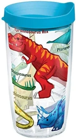 Tervis Made In USA Double Walled Dinosaurs Insulated Tumbler Cup Keeps Drinks Cold & Hot, 10oz Wavy, Clear -Kitchen Island Sale 410S5AO2ywL. AC