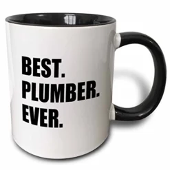 Best Plumber Ever Fun Plumbing Job Appreciation Gift Black Text Two Tone Mug, 1 Count (Pack Of 1)