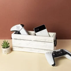 2 Compartment Flatware Caddy With Metal Handles, Cutlery Holder, Multipurpose Organizer For Office Supplies, Remote Controllers, Nightstand | Rustic White Finish 6 2 Compartment Flatware Caddy With Metal Handles, Cutlery Holder, Multipurpose Organizer For Office Supplies, Remote Controllers, Nightstand | Rustic White Finish -Kitchen Island Sale 410XnPIrshL