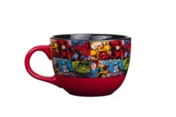 Marvel Comics Heroes Avengers Grid Oversized Ceramic Coffee Mug Featuring Spider-Man, Captain America, Thor, Hulk, And Iron Man, 24-Ounces