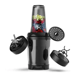 ROMiXX MiiXR X7 Personal Blender For Shakes And Smoothies - 8 Piece Set - With Performance Nutrition Protein Mixer X-Blade And Shaker Bottle Agitator, Smoothie Blender/Maker, Highly Efficient 700W