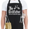 Kaidouma Funny Aprons For Men Dad With 2 Pockets - The Grillfather - Dad Birthday Gifts From Daughter Son - Father's Day Christmas Gift For Dad Chef Kitchen Bib Apron For Cooking, Grilling, BBQ