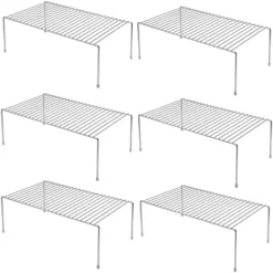 IPEGTOP Set Of 6 Large (15.7 X 9.4 Inch) Kitchen Cupboard Organiser, Freezer Cabinet Storage Shelf Wire Rack, Rustproof Stainless Steel Shelves For Fridge Pantries Countertops Utensils - White -Kitchen Island Sale 411UBiQWo7L. AC