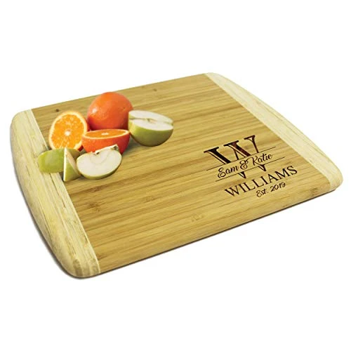 Um Bamboo Cutting Boards - Monogrammed Wedding Cutting Board Housewarming For Couples - Custom Personalized (LARGE - 18" X 12") 2 Um Bamboo Cutting Boards - Monogrammed Wedding Cutting Board Housewarming For Couples - Custom Personalized (LARGE - 18" X 12") - Image 2