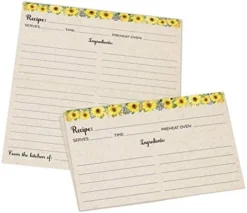 Sunflower Recipe Cards (Set Of 50) Large 4x6 - Rustic Kraft Tan, From The Kitchen Of - Double-Sided For Weddings, Bridal, Baby Shower - Made In USA -Kitchen Island Sale 411u7x0DVvL. AC
