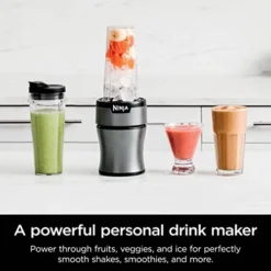 Ninja BN300 Nutri-Blender 900-Peak-Watt Personal Blender, 2 Dishwasher-Safe To-Go Cups (Renewed) -Kitchen Island Sale 412Bx8LpzYL