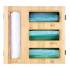 Storage Bag Organizer For Kitchen Drawer - Sturdy & Stylish Bamboo Baggie Organizer - Fits Any Brand Gallon, Slider Quart, Sandwich & Snack - Plastic Bag Organizer With Wall Mount Hardware